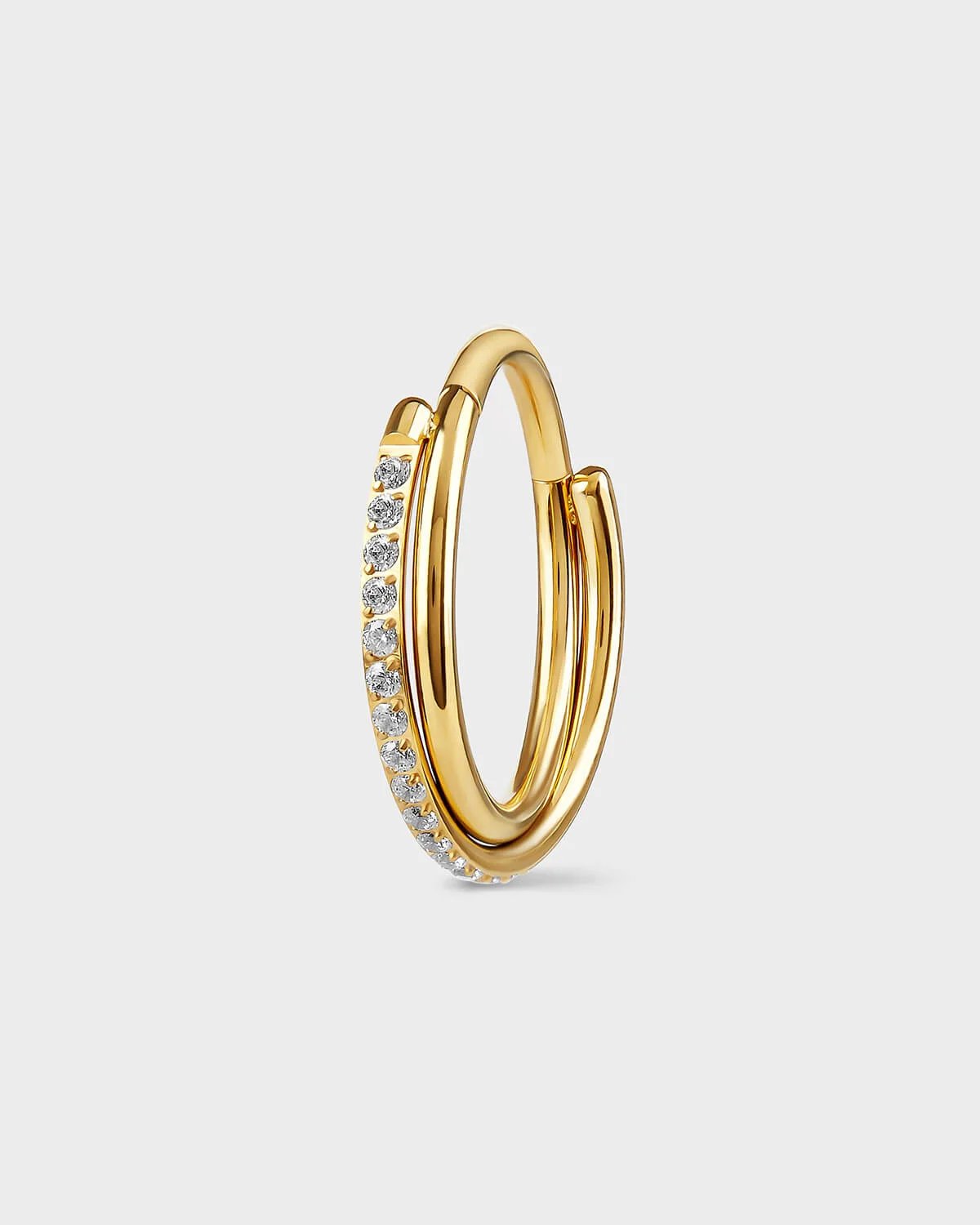 Titanium and gold piercing rings and hoops