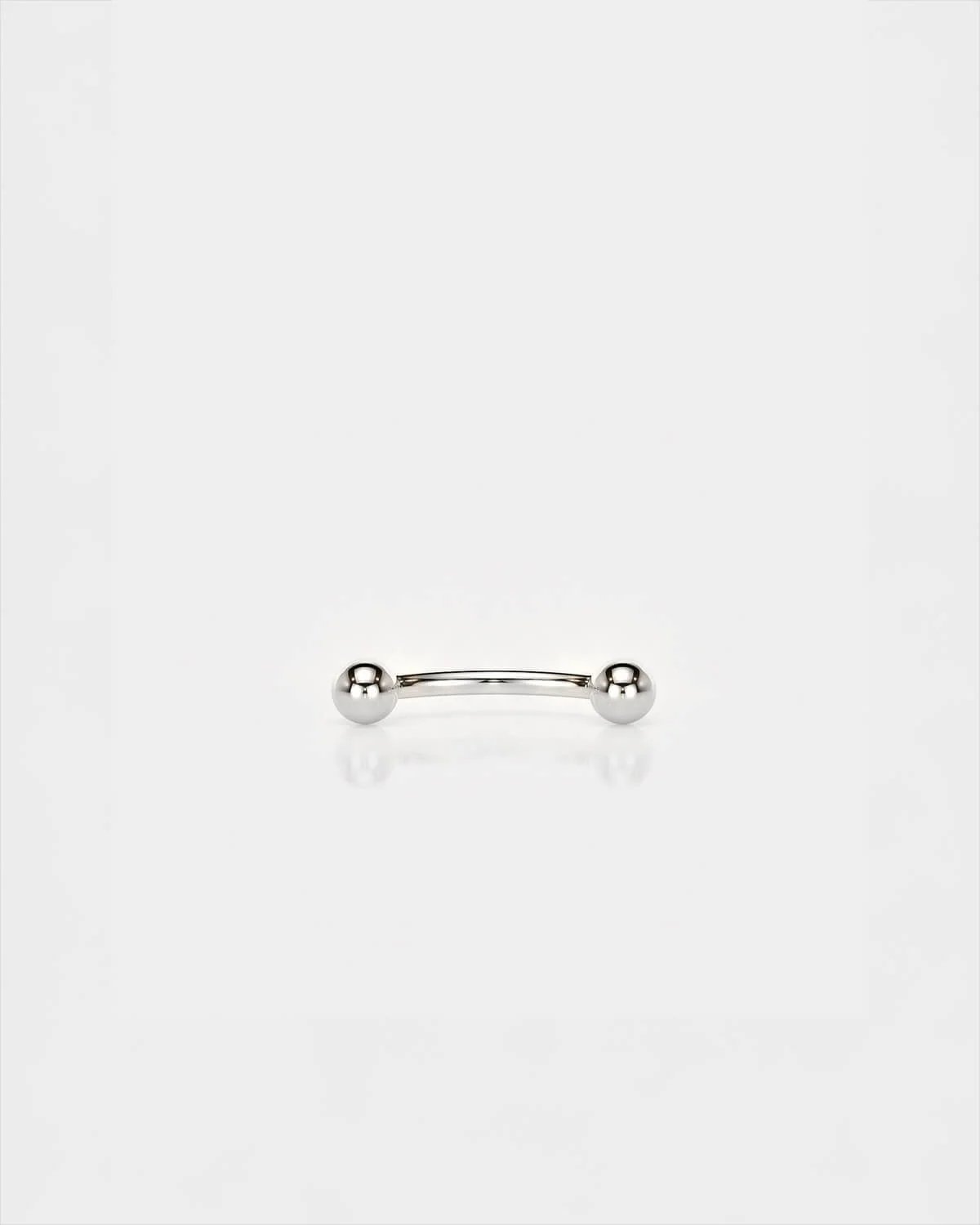 16g titanium curved barbell polished silver