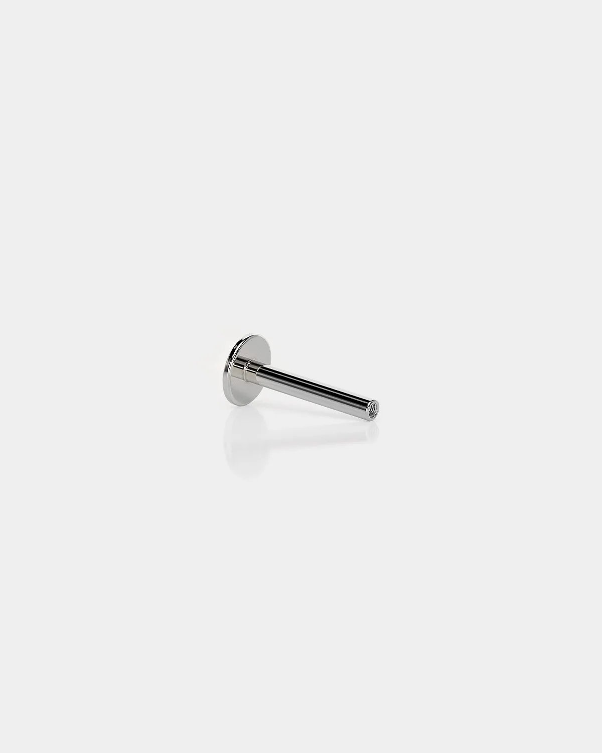 Polished silver titanium labret bar